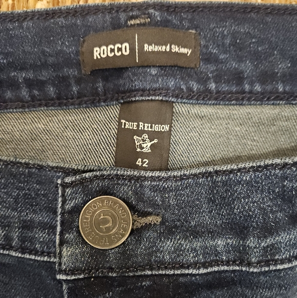 True Religion Jeans Men's Blue Denim Jeans Relaxed Skinny Rocco No Flap SE 42x33 - Picture 15 of 15